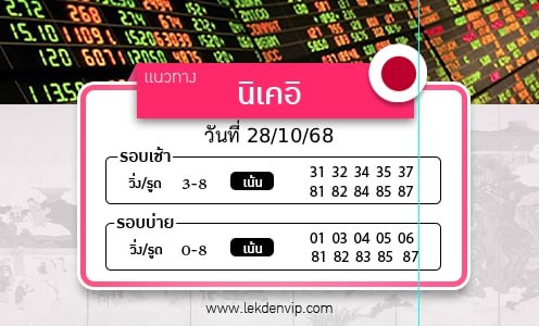 เลขเด็ดหวยหุ้นนิเคอิ เช้า-บ่าย
