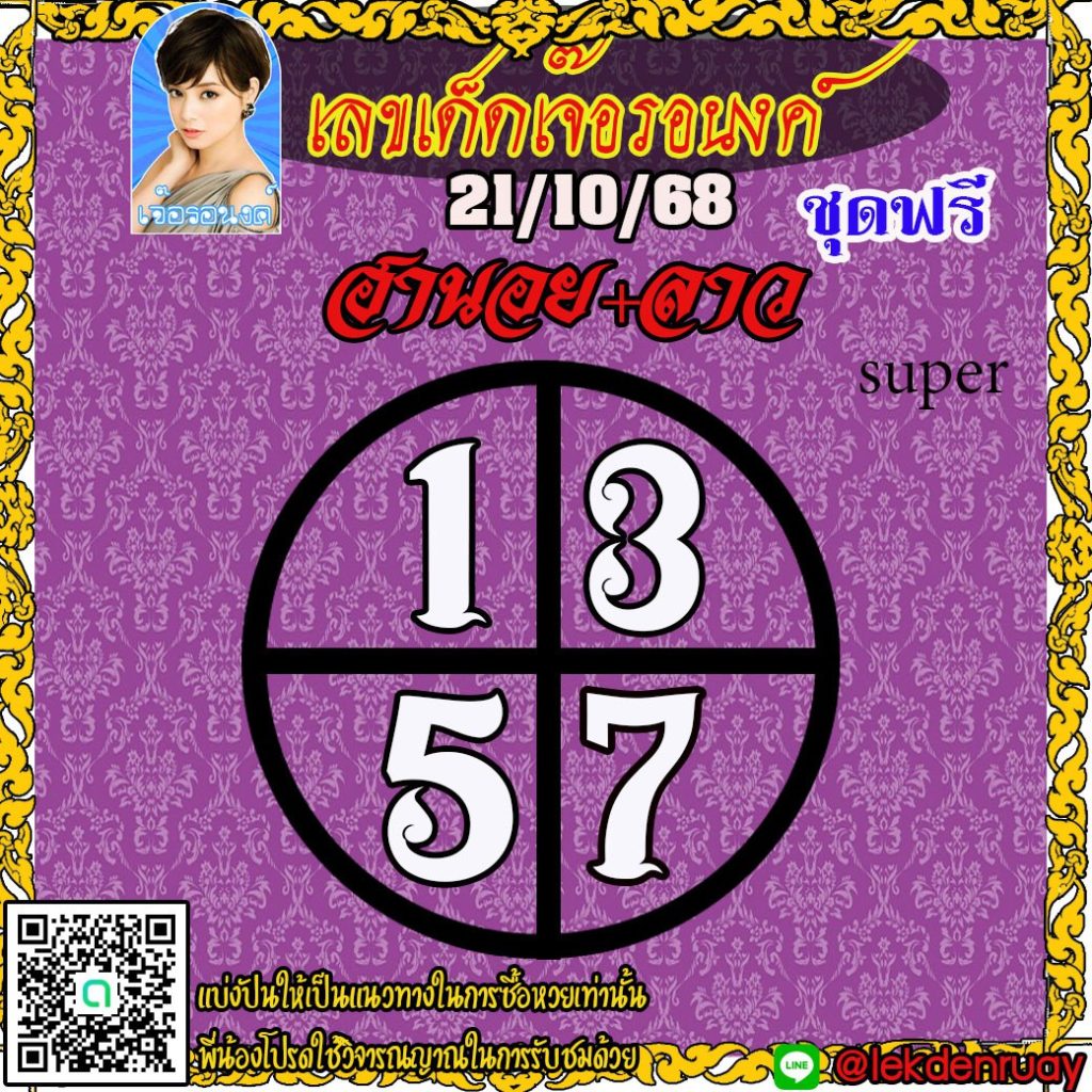 แนวทางหวยลาว หวยฮานอย หวยมาเลย์ เจ๊อรอนงค์