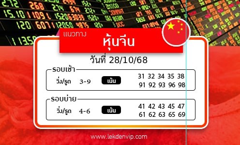 แนวทางหวยหุ้นจีนเช้า-บ่าย